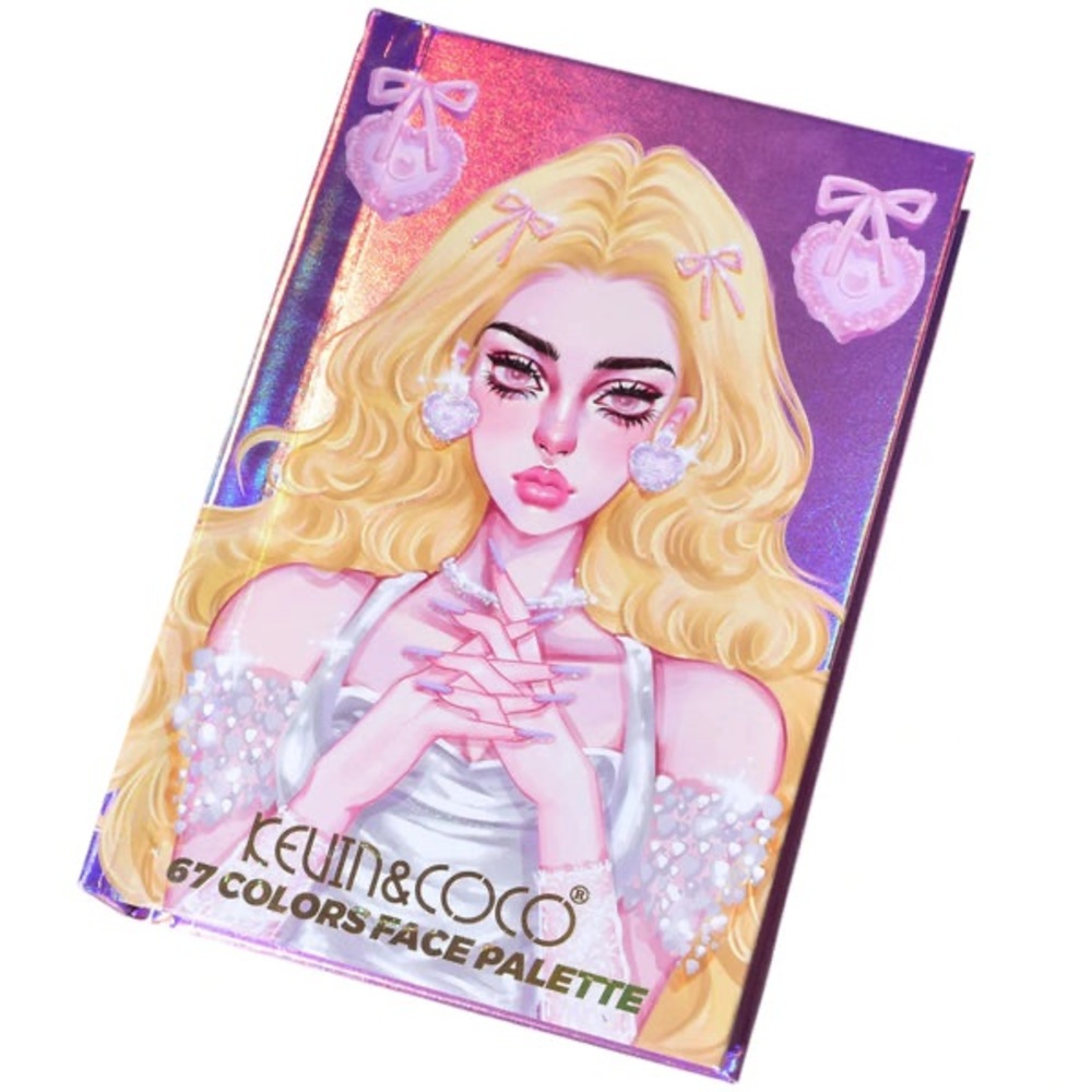 NEW Kevin & Coco 67 Color Face Palette | Hearts Eyeshadow Blush Highlighter - Picture 4 of 9